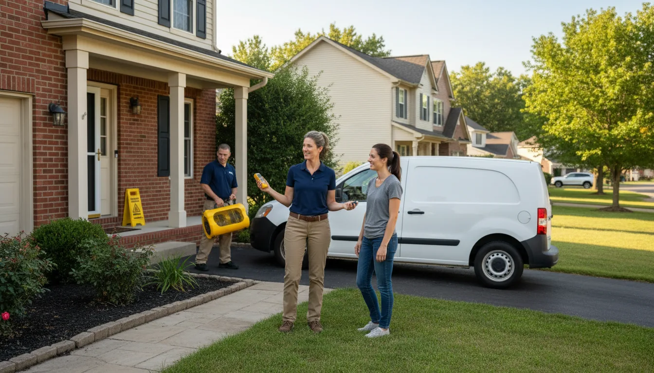 Residential water damage restoration in Amelia, NE